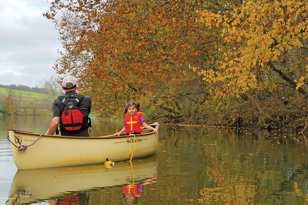 Wytheville basecamp; father and daughter in canoe